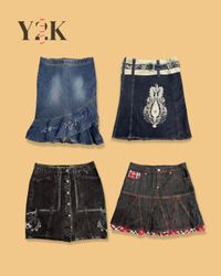 Y2K Retro Embroidered Denim Skirts (Yv-639)