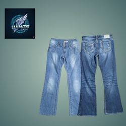 Y2K Embellished And Embroidered Flare Jeans