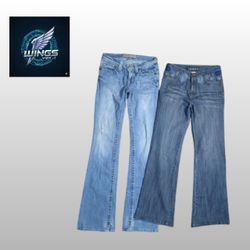 Y2K embellished and embroidered flare jeans