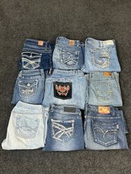 Y2K Statement Pocket Jeans (Including Silver, Wall..