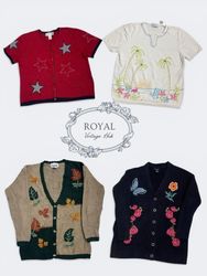 Y2K Vintage Embroidered Cardigans Collection