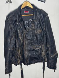 Jaquetas de couro misto vintage