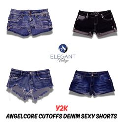 Y2K Angel Core Cutoffs Denim Sexy Shorts - EV0525