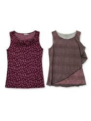 (FV-973) Y2K Vintage Purple Abstract Printed Tops ..