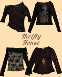 Y2K Minimal Black Tops(TH/291)