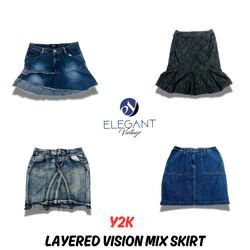 Y2K Layered Vision Mix Skirts - EV0693