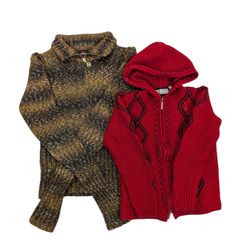 Suéter de malha com zíper duplo Y2K