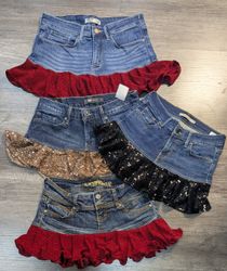 4454 - Upcycling-Jeans Schimmerrock