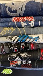 Hiphop Y2K jeans  branded Embroideredy