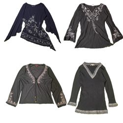 Y2K Gothic Vibe Printed Full Sleeve Tops RE-2884