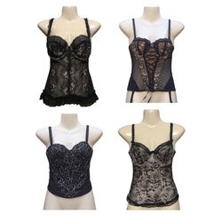 Y2K  Creamy Black Corset