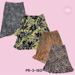 Printed Poly Skirt for Women – Lightweight Casual ..