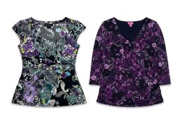 (FV-992) Y2K Vintage Purple Abstract Printed Tops ..