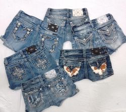 CR6961 Upcycled Y2K Miss Me Shorts