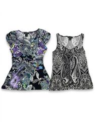 (FV-1000) The Purple & Floral trio  Tops