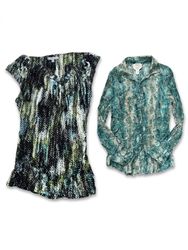 (FV-1001) Electric Aqua Paisley Dream Tops