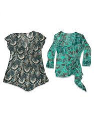 (FV-1001) Electric Aqua Paisley Dream Tops