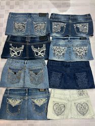 R468 Upcycled Ladies Embellished Micro Mini Skirts