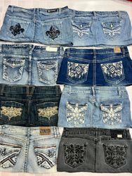 R470 Upcycled Ladies Embellished Micro Mini Skirts