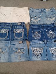 HD1419 Ladies Upcycled Y2K Embellished Denim Micro..