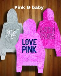 Jaquetas rosa e baby autênticas Hoodies