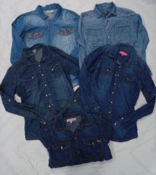 CR6981 Y2K Denim Shirts