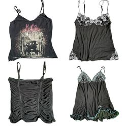 Y2K Chic Black Cami Tops -SS-016