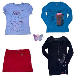 Y2K Printed & 90s Style Bundle – Tops, Dress & Ski..