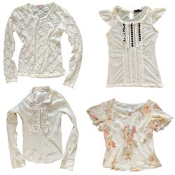 Y2K Soft Girl White Mix Tops - SS-026