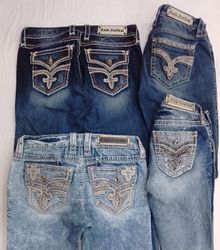 CR7001 Rock Revival Flare & Straight Jeans