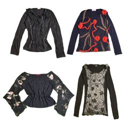 Y2K Gothic Vibe Printed Long Sleeve Tops RE-2895