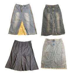 Y2K IT Girl Denim Midi Skirts RE-2896