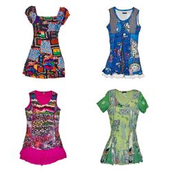 Y2K Graphic Mesh Dresses