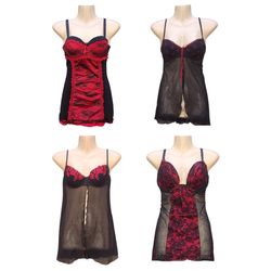 Red.& Black Babydoll Tops