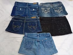 CR7007 Upcycled Y2K Mini Denim Skirts