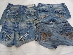 CR7012 Upcycled Y2K Mini Denim Shorts