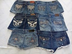 CR7015 Upcycled Y2K Mini Denim Shorts