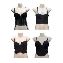 Black Bustier Corset Tops