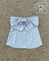 Upcycled Bow Button-Down Tube Top