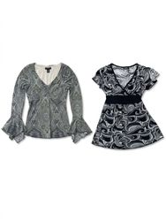 (FV-1003) Grunge Monochrome Patterned Tops Collect..