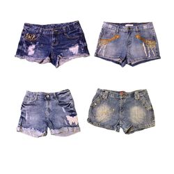 Y2K Paris Hilton Girl Denim Sexy Micro Mini Shorts..