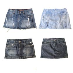 Y2K Denim Micro Mini Skirts RE-2812