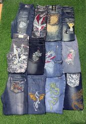 Y2K Japanese embroidery mix jeans