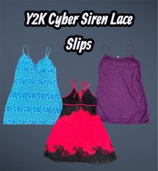 Y2K Cyber Siren Lace Slips - (25/03)