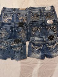 Miss me true religion rockrevival mini shorts