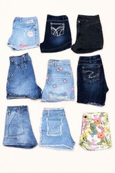 Micro Mini Shorts printed/cotton/denim mixed VCH 6..