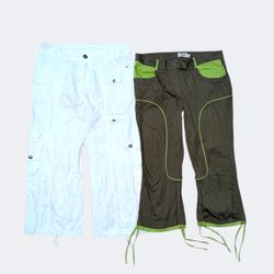 Y2Kコットンカーゴカプリパンツ