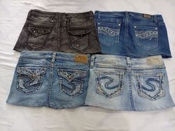 CR7037 Upcycled Y2K Mini Denim Skirts