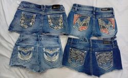 CR7040 Upcycled Y2K Mini Denim Shorts