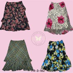 Floral Printed Poly Skirt – Soft & Breathable Fabr..